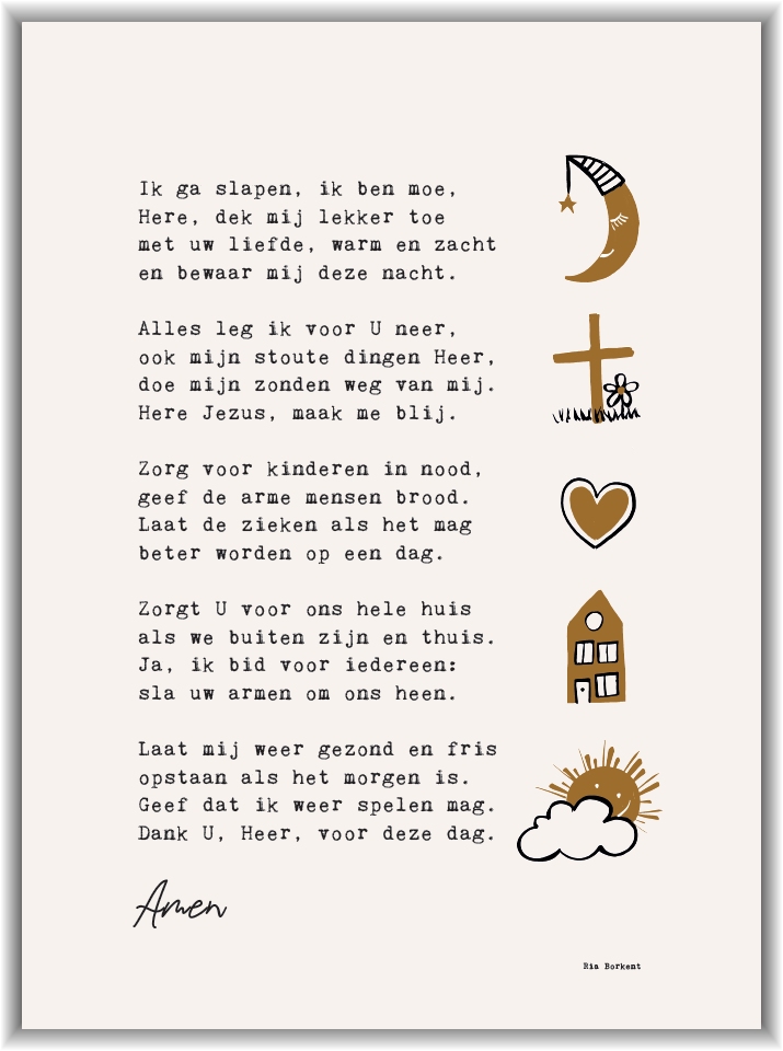 Schilderij A3 Ik ga slapen