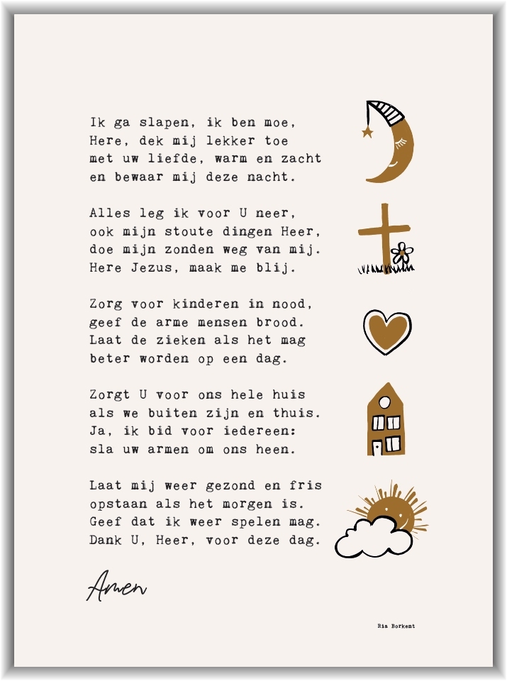 Schilderij A4 Ik ga slapen