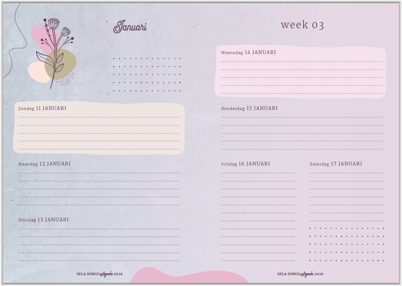 Agenda Teken van trouw ( Sela)