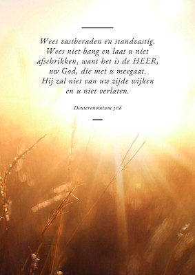 Wees vastberaden en standvastig
