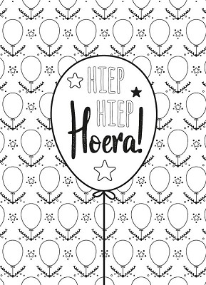 Kleurkaart Hiep Hiep Hoera