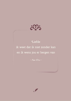Liefde ik weet dat ik niet zonder kan