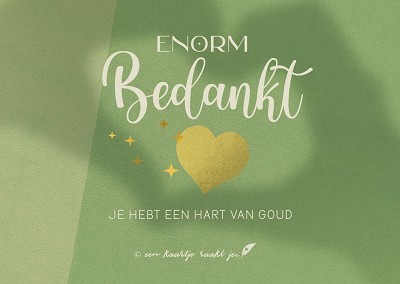 Enorm bedankt