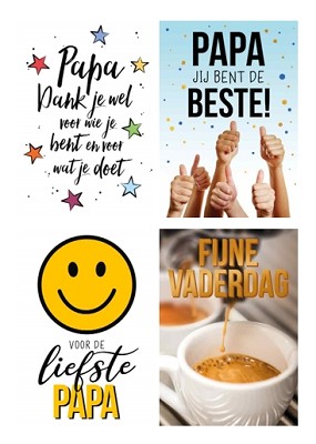 Assortiment Vaderdag 4 x 2 wenskaarten