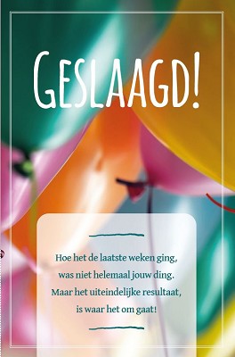 Wenskaart Geslaagd